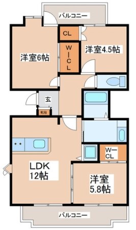 メゾンリバーサイド5号棟の物件間取画像